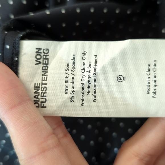 Diane von Furstenberg Polka Dot Halter Straight Leg Silk Jumpsuit Black White 4 - Picture 11 of 11